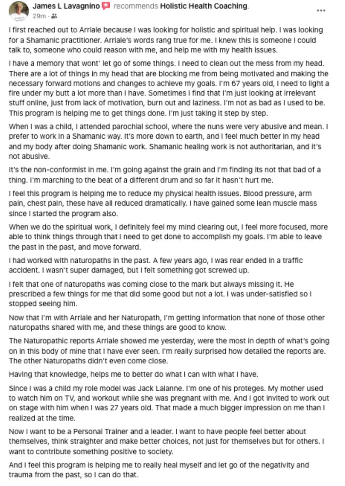 James is healing physical, mental, emotional, spiritual challenges to build personal trainer business | Client Success Story | Arriale Starbird